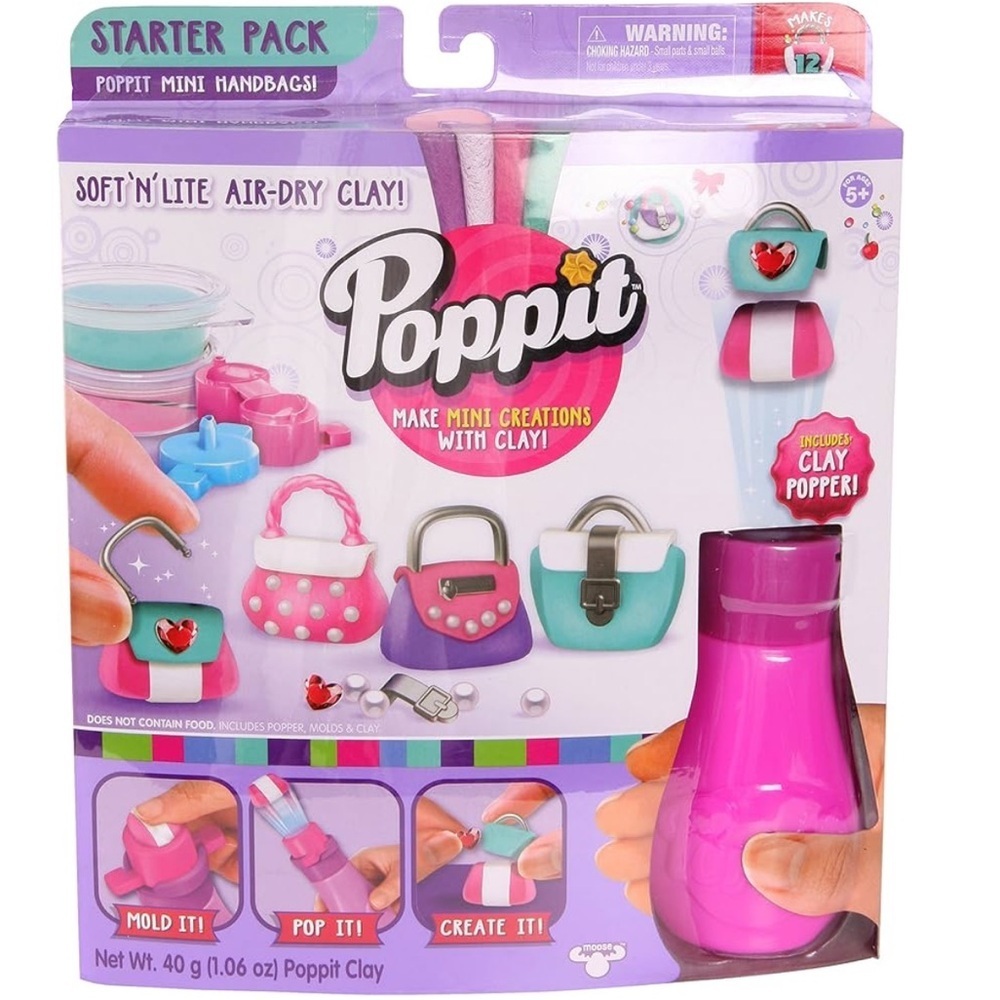 Poppit starter pack make mini creations with clay new in sealed package